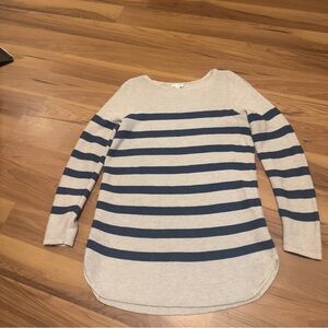 J. Jill Coastal Stripped Knit Long Sleeve Sweater Nautical